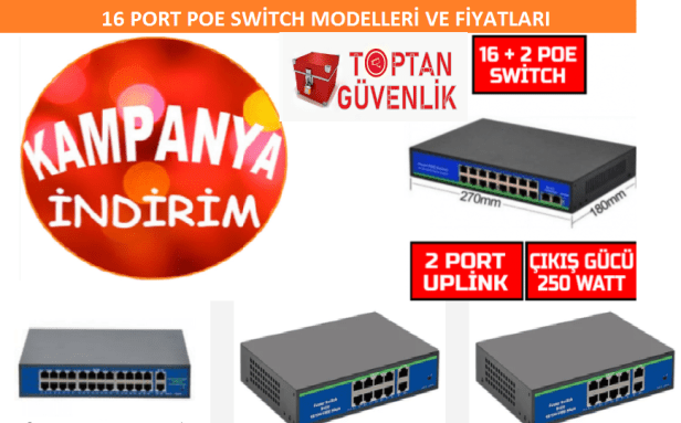 16 lı poe switch