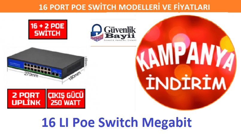 Poe Switch 16 port megabit